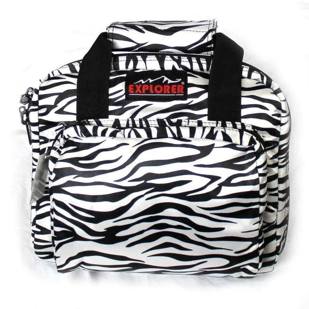 TACTICAL GEAR DOUBLE PISTOL/IPAD CASE, Zebra